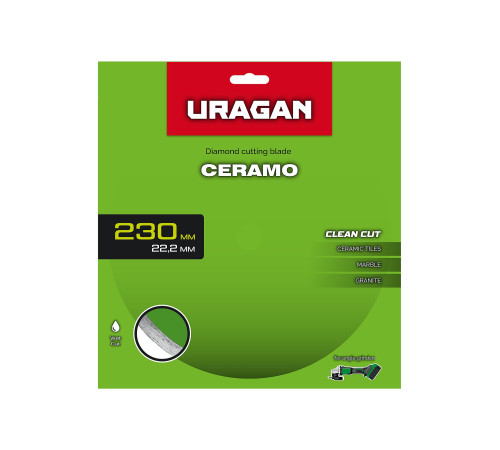URAGAN CERAMO 230 мм, диск алмазный отрезной сплошной (36707-230) купить в Сочи URAGAN CERAMO 230 мм, диск алмазный отрезной сплошной (36707-230) купить в Сочи