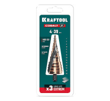 KRAFTOOL COBALT 4-39мм, 14 ступеней, азотирование, винтовая спираль, сверло ступенчатое(29691-4-39-14)