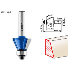 ЗУБР 22.2 x 13 мм, фреза кромочная калевочная (фасочная) №9, Профессионал (28711-22.2)