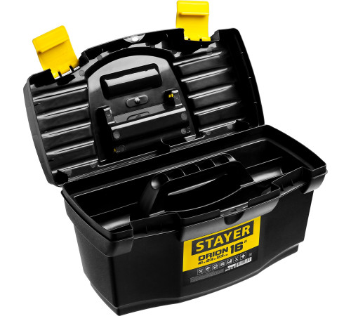 STAYER ORION-16, 410 x 230 x 230 мм, (16″), пластиковый ящик для инструментов (38110-16) купить в Сочи STAYER ORION-16, 410 x 230 x 230 мм, (16″), пластиковый ящик для инструментов (38110-16) купить в Сочи