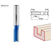 ЗУБР 8 x 19 мм, хвостовик 8 мм, фреза пазовая прямая, Профессионал (28753-8-19)