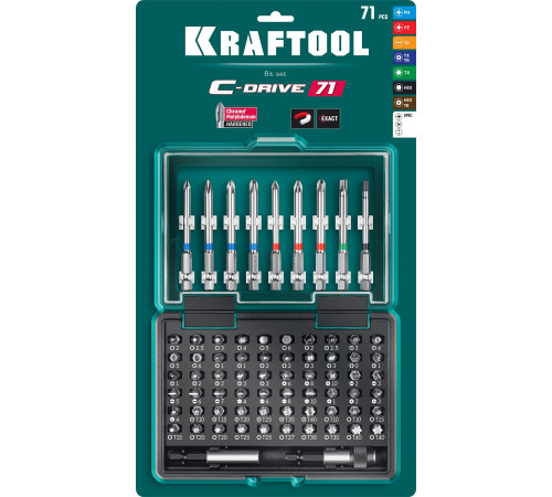 KRAFTOOL C-Drive 71, 71 шт, набор многофункциональных бит (26067-H71) купить  в Сочи