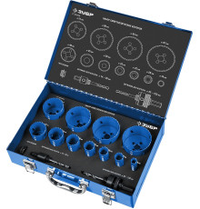 ЗУБР 11 шт, сталь Р6М5, (14,20,22,25,30.35,40.51.60,64,67), набор биметаллических коронок (29531-H11)