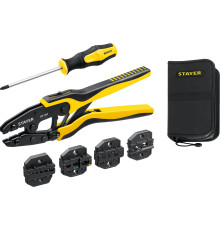 STAYER SP-4M, 4 матрицы в сумке-чехле, пресс-клещи для кабельных наконечников, Professional (45445)