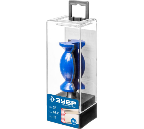 ЗУБР 32 x 57 мм, хвостовик 12 мм, фреза кромочная фигурная №9, Профессионал (28720-32) купить  в Сочи