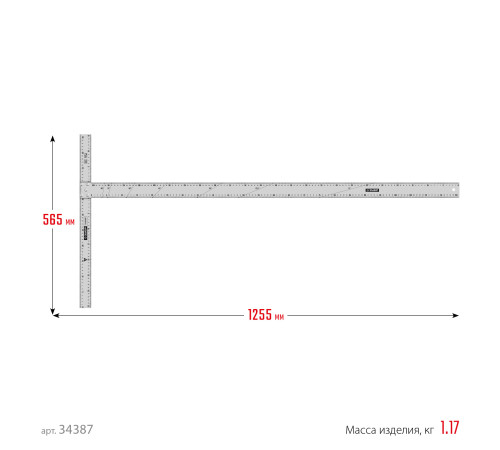 ЗУБР Т-угольник алюминиевый, Профессионал (34387) купить  в Сочи