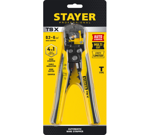STAYER TS-X, 0.2 - 6 мм2, автоматический многофункциональный стриппер, Professional (22655) купить в Сочи STAYER TS-X, 0.2 - 6 мм2, автоматический многофункциональный стриппер, Professional (22655) купить в Сочи
