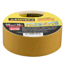 STAYER 50 мм, 10 м, на тканевой основе, двухсторонняя клейкая лента, Professional (1217-10)