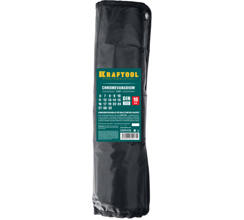 KRAFTOOL 18 шт, 6 - 32 мм, набор комбинированных гаечных ключей (27079-H18) купить  в Сочи