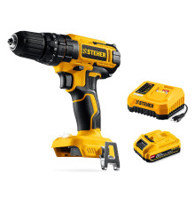 STEHER 20 В, 40 Н·м, 1 АКБ LMS (2 А·ч), ударная дрель-шуруповерт (CDS-40-21)