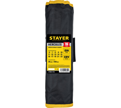 STAYER HERCULES, 16 шт, 6 - 30 мм, набор комбинированных и разводных гаечных ключей, Professional (27092-H16) купить в Сочи STAYER HERCULES, 16 шт, 6 - 30 мм, набор комбинированных и разводных гаечных ключей, Professional (27092-H16) купить в Сочи