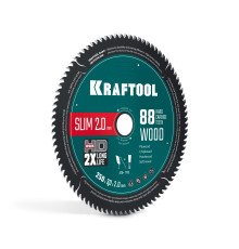 KRAFTOOL Slim wood cut 250 х 30 x 2.0 мм, 88Т, диск пильный по дереву, (36955-250-30-88)