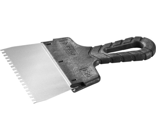 ЗУБР 150 мм, зуб 4 х 4мм, пластиковая ручка, нержавеющий фасадный шпатель (10078-15-04) купить  в Сочи