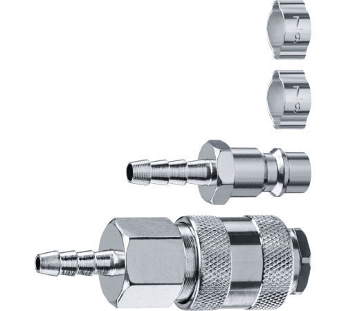 ЗУБР (штуцер ″елочка″, 6 мм - рапид муфта) + (рапид штуцер-штуцер ″елочка″, 6 мм) + (обжимные хомуты 2 шт), набор, Профессионал (64920-06-H) купить  в Сочи