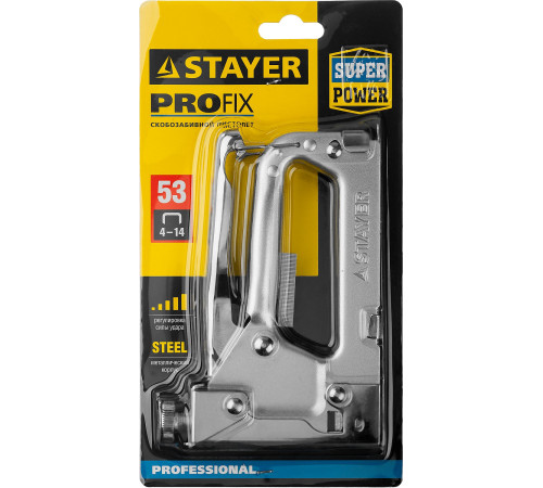 STAYER Pro-53, тип 53 (A/10/JT21) 23GA (4 - 14 мм), усиленный степлер для скоб, Professional (3150) купить в Сочи STAYER Pro-53, тип 53 (A/10/JT21) 23GA (4 - 14 мм), усиленный степлер для скоб, Professional (3150) купить в Сочи
