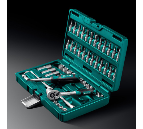 KRAFTOOL X-Drive, 57 предм., (1/4″), универсальный набор инструмента (27885-H57) купить в Сочи KRAFTOOL X-Drive, 57 предм., (1/4″), универсальный набор инструмента (27885-H57) купить в Сочи