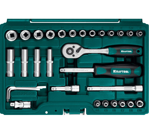 KRAFTOOL X-Drive, 57 предм., (1/4″), универсальный набор инструмента (27885-H57) купить в Сочи KRAFTOOL X-Drive, 57 предм., (1/4″), универсальный набор инструмента (27885-H57) купить в Сочи
