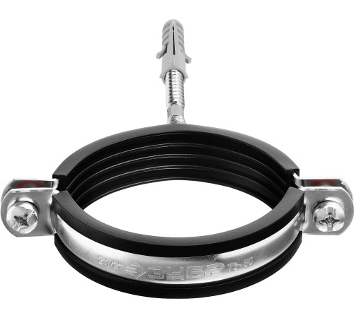 ЗУБР 2 1/2″, цинк, 1 шт, трубный хомут с сантехнической шпилькой и дюбелем (37866-75-80) купить  в Сочи