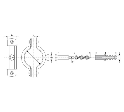 ЗУБР 2 1/2″, цинк, 1 шт, трубный хомут с сантехнической шпилькой и дюбелем (37866-75-80) купить  в Сочи