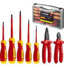 ЗУБР 7 предм., набор диэлектрического губцевого инструмента, Профессионал (2214-H7)