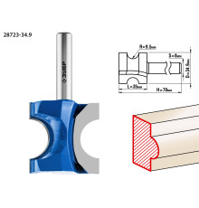 ЗУБР 34.9 x 35 мм, радиус 9.5 мм, фреза полустержневая, Профессионал (28723-34.9)