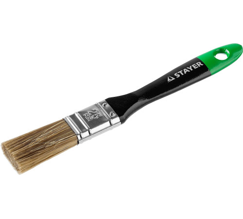STAYER UNIVERSAL-ARTEX, 25 мм, 1″, искусственная щетина, деревянная ручка, для высокотекучих ЛКМ, плоская кисть (0106-025) купить в Сочи STAYER UNIVERSAL-ARTEX, 25 мм, 1″, искусственная щетина, деревянная ручка, для высокотекучих ЛКМ, плоская кисть (0106-025) купить в Сочи