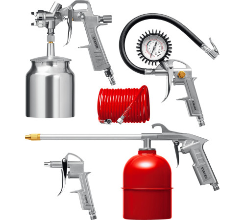 STAYER ORION-5S, 5 предметов, с нижним бачком, универсальный набор пневмоинструмента (06487-H5) купить  в Сочи