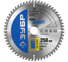ЗУБР Чисторез, 250 x 32 мм, 60Т, пильный диск по дереву, Профессионал (36905-250-32-60)