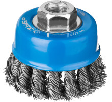 ЗУБР 65 мм, стальная проволока 0.5 мм, чашечная щетка-крацовка для УШМ, Профессионал (35275-065)