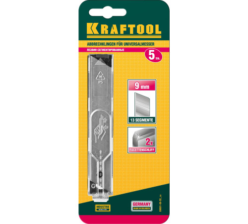 KRAFTOOL 9 мм, 5 шт, Сегментированные лезвия (09601-09-S5) купить  в Сочи