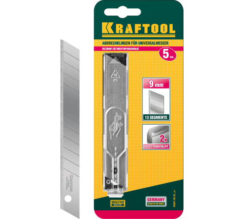 KRAFTOOL 9 мм, 5 шт, Сегментированные лезвия (09601-09-S5) купить  в Сочи