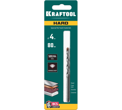 KRAFTOOL Hard, 4 х 80 мм, тв.сплав ВС5, сверло специальное по твёрдым материалам (29177-080-4) купить в Сочи KRAFTOOL Hard, 4 х 80 мм, тв.сплав ВС5, сверло специальное по твёрдым материалам (29177-080-4) купить в Сочи