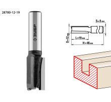 ЗУБР 12 x 19 мм, хвостовик 8 мм, фреза пазовая прямая, Профессионал (28780-12-19)