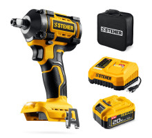 STEHER 20 В, 350 Н·м, 1 АКБ LMS (4 А·ч), бесщеточный ударный гайковерт, сумка (CWB-350-41)