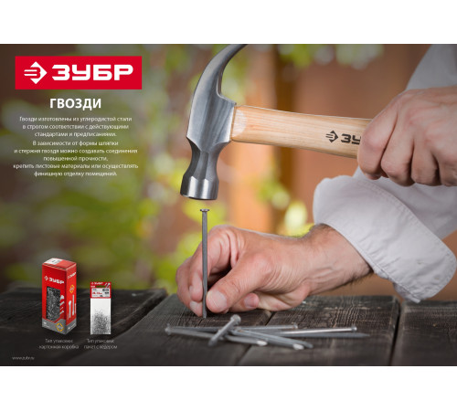 ЗУБР ГОСТ 4028-63, 16 x 1.2 мм, 100 г, строительные гвозди (305016-12-016) купить  в Сочи