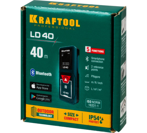 KRAFTOOL LD-40, 5 см - 40 м, лазерный дальномер (34763) купить в Сочи KRAFTOOL LD-40, 5 см - 40 м, лазерный дальномер (34763) купить в Сочи