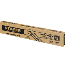 STAYER Hercules-S, №2, 1.5″, 440 мм, трубный ключ с изогнутыми губками, Professional (27311-2)