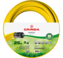 GRINDA Comfort, 3/4″, 25 м, 25 атм, трёхслойный, армированный, поливочный шланг (8-429003-3/4-25)