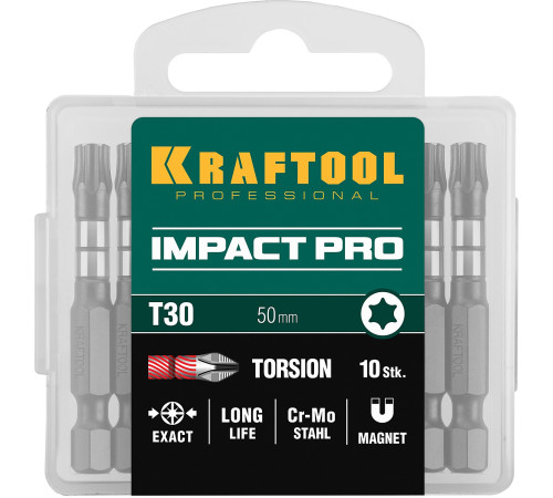 KRAFTOOL Impact TX30, 50 мм, 10 шт, ударные биты (26195-30-50-S10) купить в Сочи KRAFTOOL Impact TX30, 50 мм, 10 шт, ударные биты (26195-30-50-S10) купить в Сочи