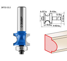ЗУБР 22.2 x 25.4 мм, радиус 4.8 мм, фреза полустержневая с подшипником, Профессионал (28722-22.2)
