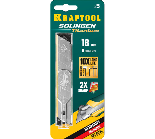 KRAFTOOL 18 мм, 5 шт, сегментированные лезвия (09605-TIN-18-S5) купить  в Сочи