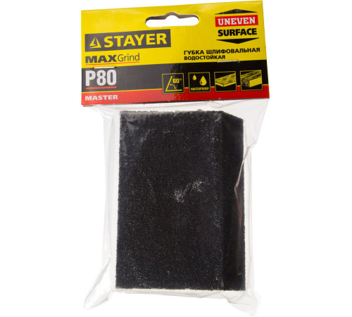 STAYER P80, 100 x 68 x 42 x 26 мм, водостойкая, четырехсторонняя угловая шлифовальная губка (3561-080) купить в Сочи STAYER P80, 100 x 68 x 42 x 26 мм, водостойкая, четырехсторонняя угловая шлифовальная губка (3561-080) купить в Сочи