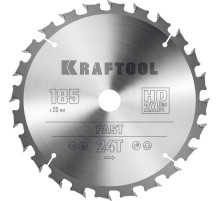 KRAFTOOL Fast, 185 х 20 мм, 24Т, пильный диск по дереву (36950-185-20)