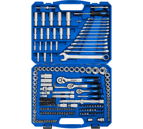 ЗУБР А-216, 216 предм., (1/2″+ 3/8″+ 1/4″), универсальный набор инструмента, Профессионал (27674-H216) купить  в Сочи