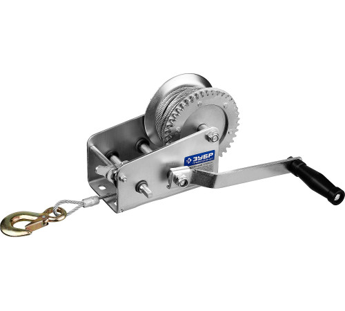 ЗУБР 0.9 т, 8 м, ручная барабанная тяговая тросовая лебедка, Профессионал (43113-0.9) купить  в Сочи