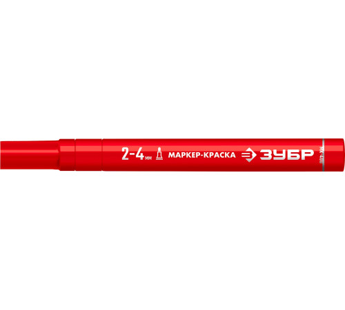 ЗУБР МК-400 красный, 2-4 мм маркер-краска (06325-3) купить  в Сочи