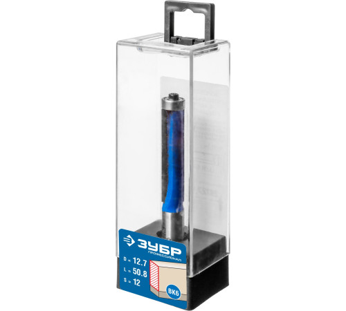 ЗУБР 12.7 x 50.8м. хвостовик 12 мм, фреза кромочная с нижним подшипником, Профессионал (28727-12.7-50.8) купить  в Сочи