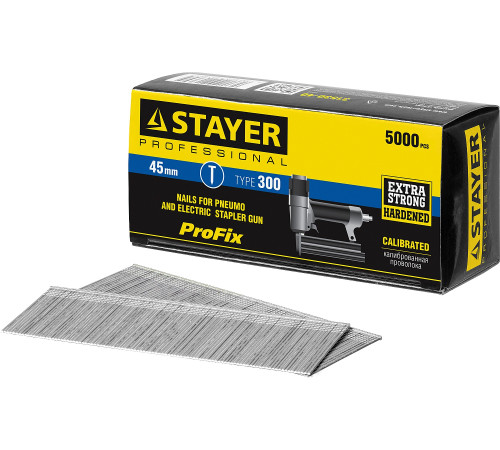 STAYER тип 18GA (47/300/F), 45 мм, 5000 шт, гвозди для нейлера, Professional (31530-45) купить  в Сочи
