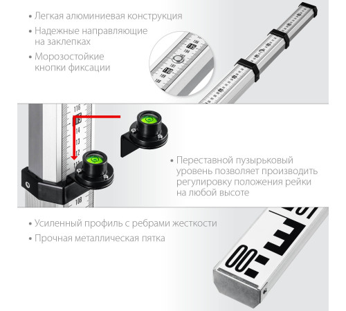 ЗУБР РГ 3, геодезическая рейка (34948-3) купить  в Сочи