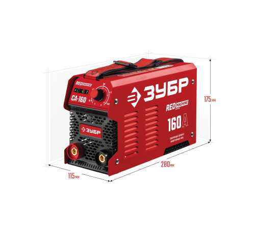 ЗУБР ММА, 160 А, RED MACHINE, сварочный аппарат инверторный, макс. электрод Ø 4.0 мм (СА-160) купить  в Сочи
